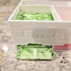 Funny Feminine Products Storage Container for pads, tampons and liners