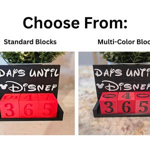 Customizable Disney, Disneyland, and Disneyworld Vacation Countdown- New Multi Color Block Option image 3