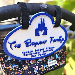 Funny Personalized Disney Stroller Sign With Velcro Straps