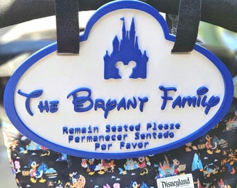 Funny Personalized Disney Stroller Sign With Velcro Straps