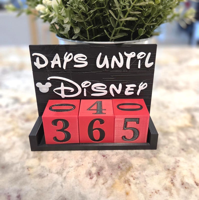 Customizable Disney, Disneyland, and Disneyworld Vacation Countdown- New Multi Color Block Option Multi Color