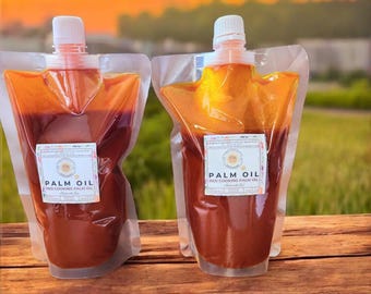 Aceite de palma rojo puro nigeriano para cocinar (50 cl) / Recipiente de fácil vertido / Sin mezclar, sin adulterar, premium y orgánico (Naija Foodstuffs, productos africanos)