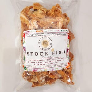 7oz/12oz BONE-FREE Premium Stock Fish Flesh Bits/Nigerian Norwegian Cod/Okporoko (Naija Foodstuffs African Groceries) (NHAF)