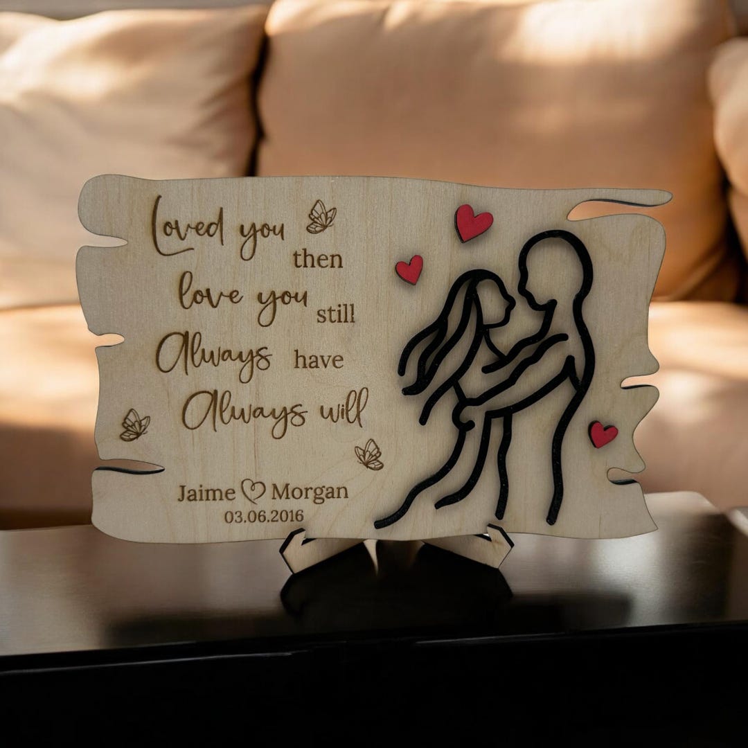 Personalized Wood Anniversary Sign: Engraved Couple Gift - Etsy