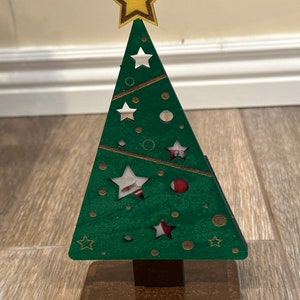 Porte-cartes cadeau sapin de Noël | Porte-monnaie | Personnalisé | Gravure au laser | Souvenir | Cadeau des Fêtes | Porte-cartes cadeau Joyeux Noël