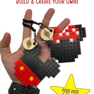 DIY Mouse Building Block Keychain Kit | Pixie Dust, Fish Extender, Cruise Reveal, Family Trip | DCL Keepsake | Pixel Block Build | 2 Styles