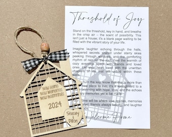 Personalized New Home Ornament: Laser Engraved Keepsake with Story