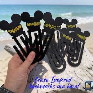 Cruise Line Mouse Inspired Bookmarks | Pixie Dust, Cast Member Thank You, Fish Extender | 3D Printed | DCL Gift | 8 Options