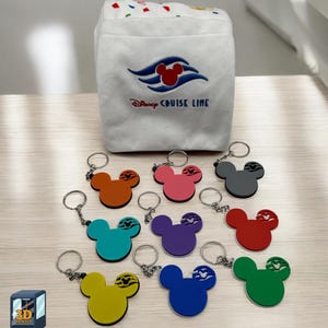 Cruise Line Mouse Inspired Keychain | Pixie Dust, Cast Member Thank You, Fish Extender, Cruise Reveal | 3D Printed | DCL Gift | 9 Colors