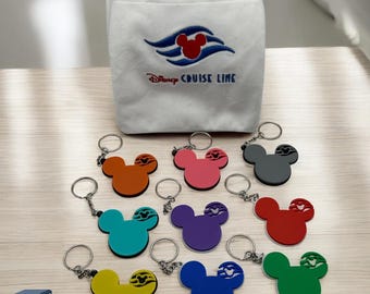 Cruise Line Mouse Inspired Keychain | Pixie Dust, Cast Member Thank You, Fish Extender, Cruise Reveal | 3D Printed | DCL Gift | 9 Colors