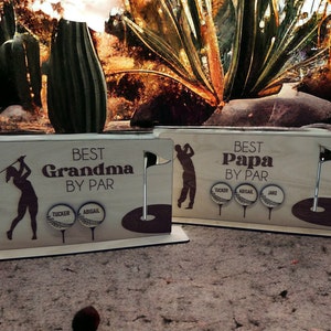 Best By Par Golf Sign | Wooden Golf Sign for Grandparents, Dad, Mom | Personalized |Gift for Golfers | Golf Lover | 24+ Options Available