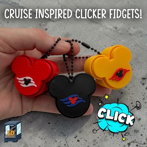 Cruise Line Mouse Inspired Fidget Clicker Keychain | Pixie Dust, Cast Member Thank You, Fish Extender | 3D Printed, DCL Gift | Custom Colors