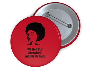 Knop Afrocentrische pin vooroudercitaat zwarte vrouw