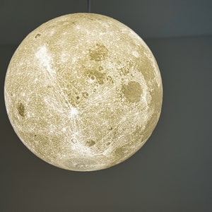 Large Moon Lithophane Hanging Light