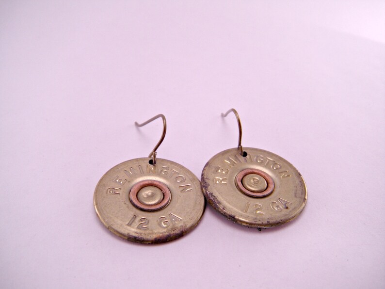 Annie Get Your Gun Remington 12 Gauge Spent Shotgun Shell Bullet Earrings image 3