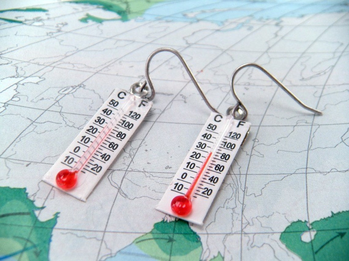 Is It HOT HOT HOT Novelty Thermometer Earrings Etsy