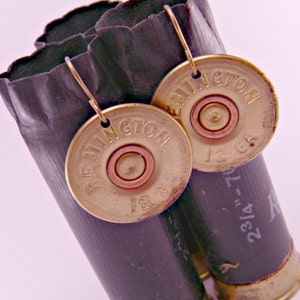 Annie Get Your Gun Remington 12 Gauge Spent Shotgun Shell Bullet Earrings image 1