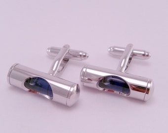 BLUE Working Mini Level Awe Cufflinks Cuff links