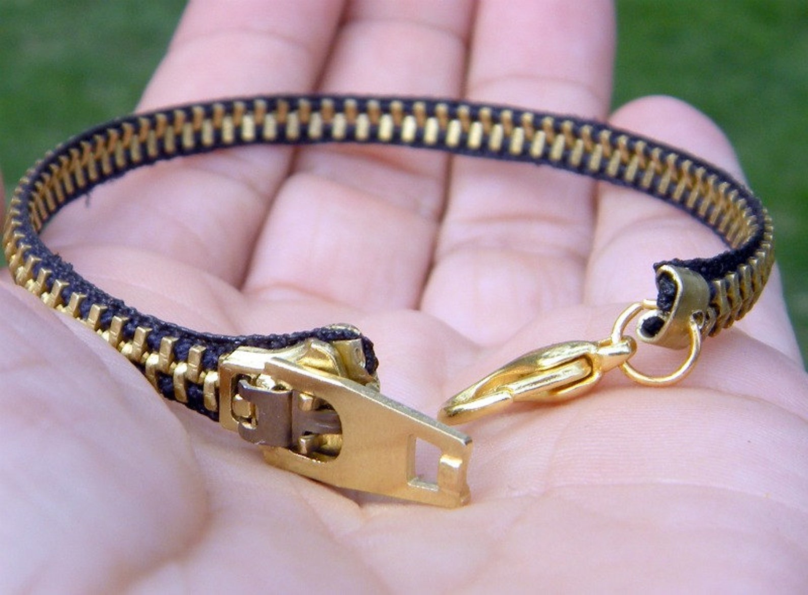 YOU CHOOSE Color Zippity Doo Dah 7 Inch Brass Zipper Bracelet Etsy
