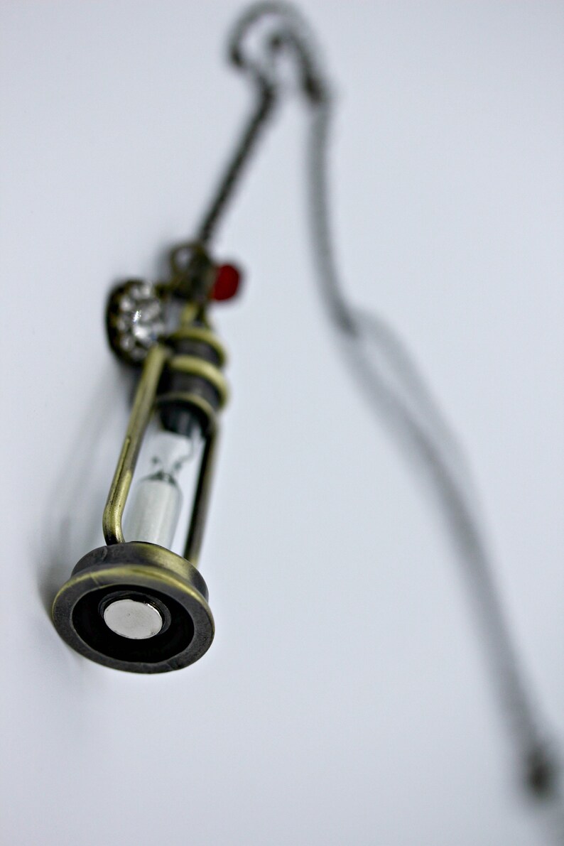 Sandman Sand Timer Hour Glass Brass Lantern Necklace Pendant on 16 Inch Chain Mr