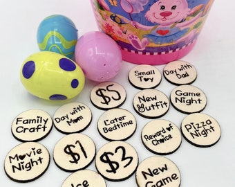 Easter Egg Reward Token Lasered Wood Egg Stuffer