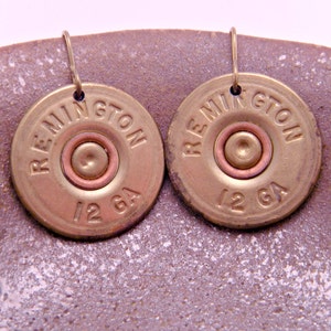 Annie Get Your Gun Remington 12 Gauge Spent Shotgun Shell Bullet Earrings image 2