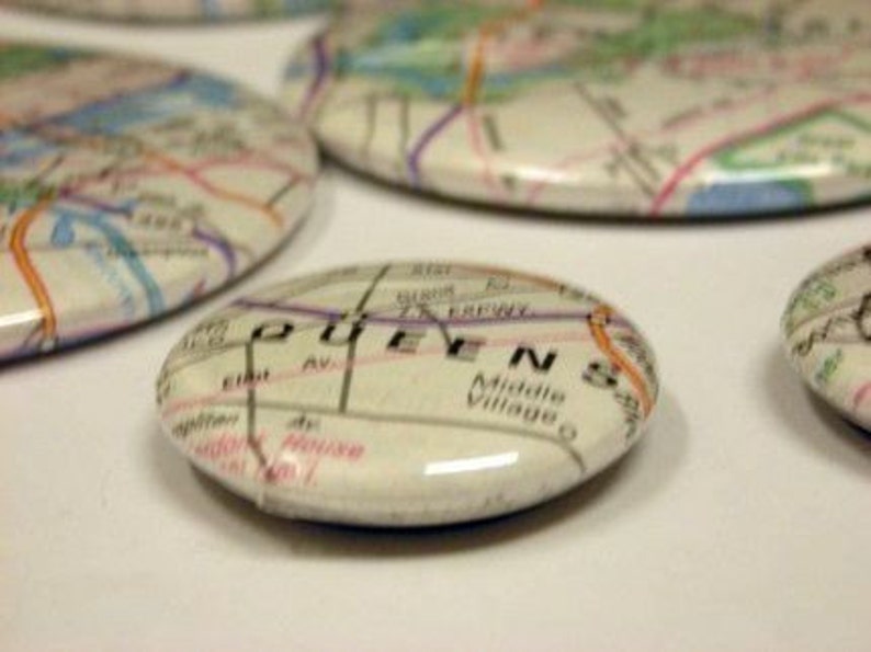 or International Location Atlas Map City or Town or State Button Magnets Custom U.S