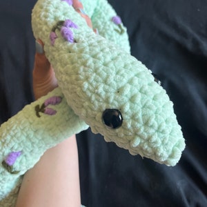 Large Crocheted Snake Plush Floral Pattern - Etsy