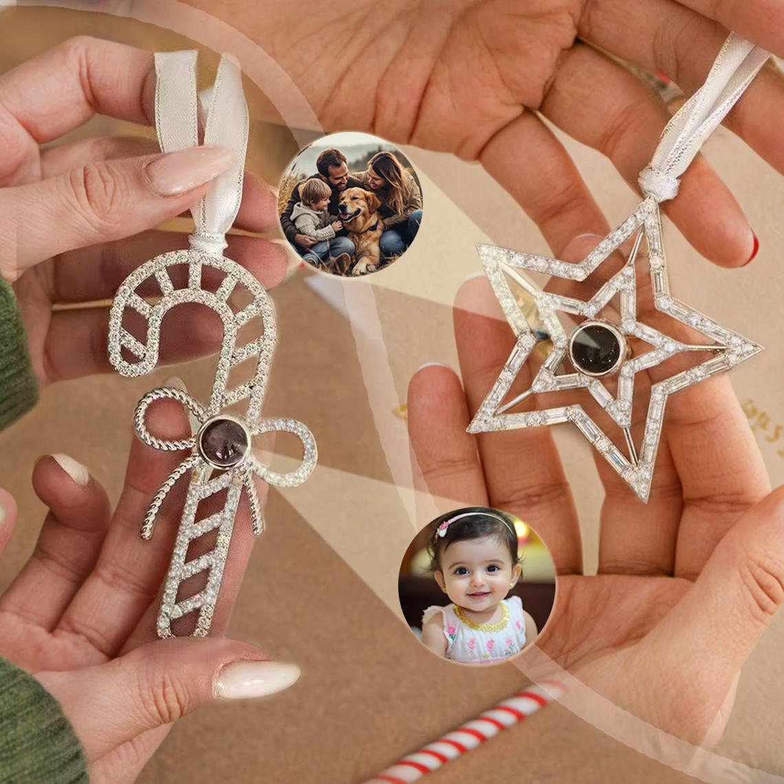 Christmas Photo Ornament, Personalized Pet Photo Projection Ornament for Christmas, Angel Ornament,  Christmas Decoration, Memorial Keepsake