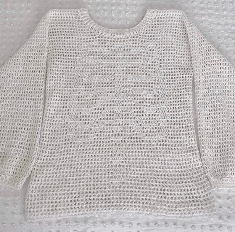 the skeleton sweater crochet pattern filet crochet digital pdf only read description before purchase zdjęcie 4