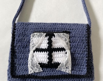 le sac à fenêtre| sac besace au crochet fait main