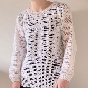 the skeleton sweater crochet pattern filet crochet digital pdf only read description before purchase image 3