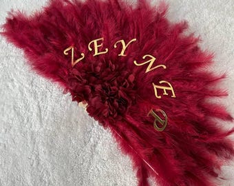 Customizable Bridal Fan for Kina Night | Your color choice makes a unique wedding keepsake | gift