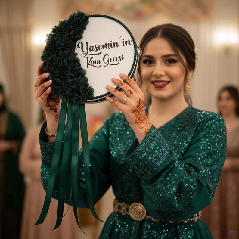 bride henna night wedding dance tambourine