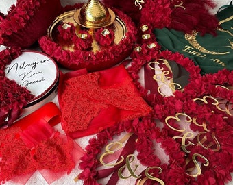 Gepersonaliseerd Verlovingsset | Henna Mand  Schaal | Inclusief LED Kaarsen