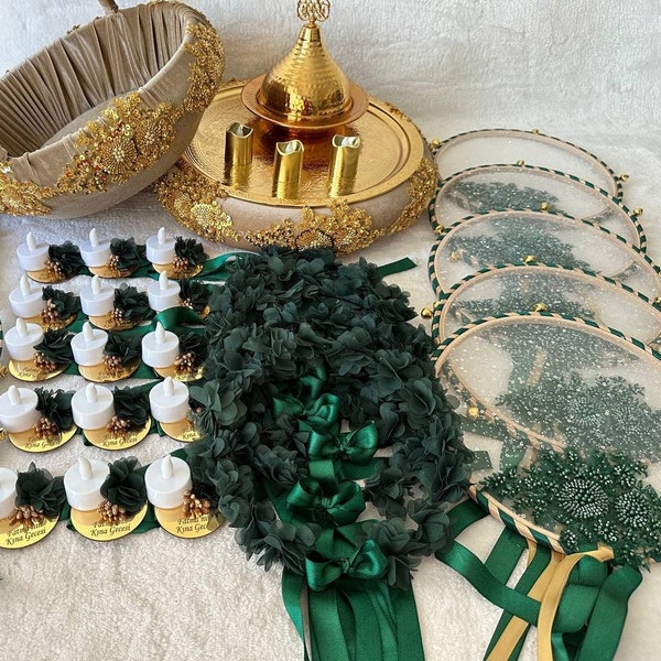 Henna Night Bride and Groom Wedding Sets - Henna-Nacht-Hochzeitssets für Braut und Bräutigam - Kına Gecesi Gelin ve Damat Düğün (Gold)