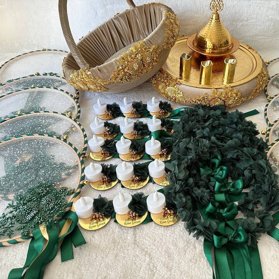 【馨子】QUEEN'S HENNA イエロー 4袋セット Henna Night Bride & Groom Wedding Set: Gold Decoration - Etsy
