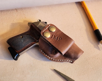 PPK, PPK/S leather IWB holster with 1.5 snap loop