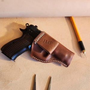 CZ 75D leren digibordholster met stevige lus
