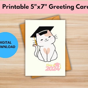 Katzen Abschluss Karte, Geschenk zum Abschluss, Abitur, Abitur, Abitur, Katzenliebhaber, DIGITAL Download, PDF