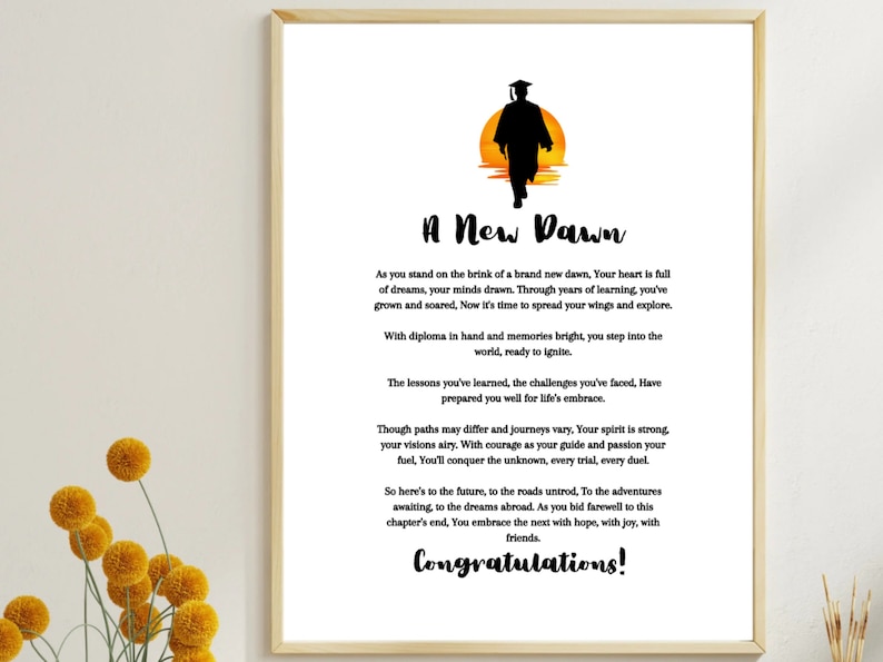 Graduation Poem Print, Grad Quote Print, Grad Gifts, Graduation Gift ...
