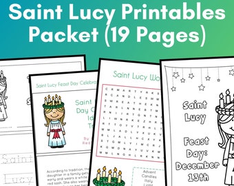 Saint Lucy Printables and Activities Packet - Instant Download