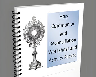 Holy Communion and Reconciliation Worksheets and Activity Packet for Kids (Printables)