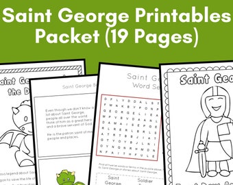 Saint George Printables and Activities Packet - Instant Download