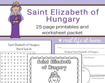 Saint Elizabeth of Hungary Worksheets and Activities Printable Packet for Kids