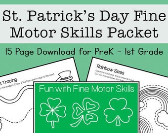 Saint Patrick's Day Fine Motor Skills Packet for Preschool - 1st Grade