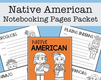 Paquete de páginas de informes de tribus nativas americanas (páginas de cuadernos de nativos americanos para niños) - Descarga e impresión instantáneas