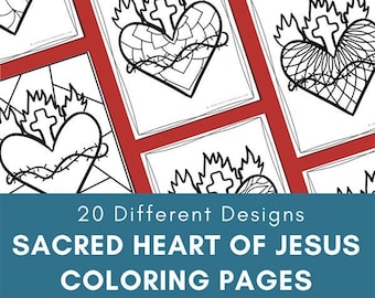 Libro para colorear del Sagrado Corazón de Jesús para niños y adultos