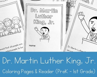 Libro para colorear y lector del Dr. Martin Luther King, Jr. para preescolar - 1er grado