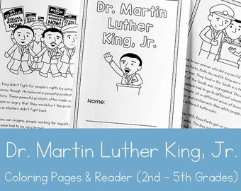 Dr. Martin Luther King, Jr. Coloring Book and Reader for 2nd Grade - 5th Grade